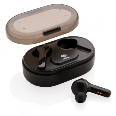 Logotrade promotional giveaway image of: Light up logo TWS earbuds in charging case